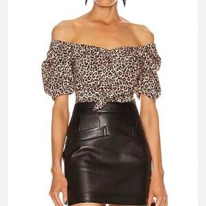 Marissa Webb Diane lightweight canvas Cheetah Print Top size XS